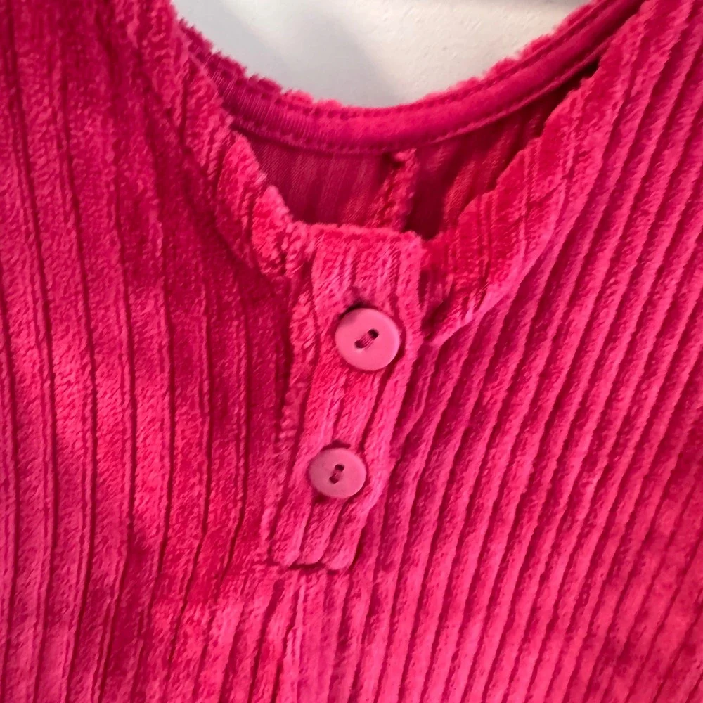 Zara Kids Girls Magenta Corduroy Ruffle Sleeve Jumpsuit Size 4-5 110cm NWT